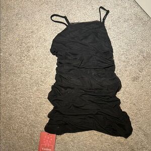 SHEIN Black Ruched Dress